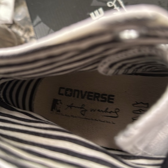Converse White and Yellow High-Top Sneakers ..Andy Warhol .. preowned - Picture 8 of 9